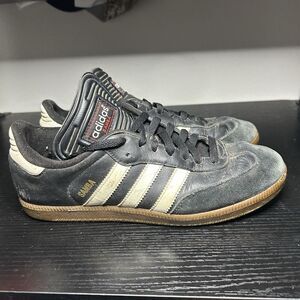 Adidas Samba Men’s Size 7.5 Classic Black White Leather Casual Shoes Sneakers
